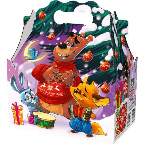 Новогодние подарки в картонной упаковке Подарок Ларец простой "Под  елкой" с анимацией