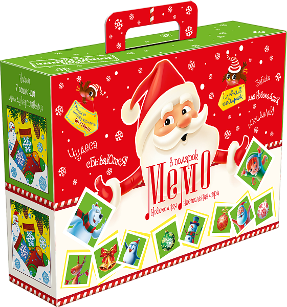 Новогодние подарки в картонной упаковке Подарок Игра МЭМО   