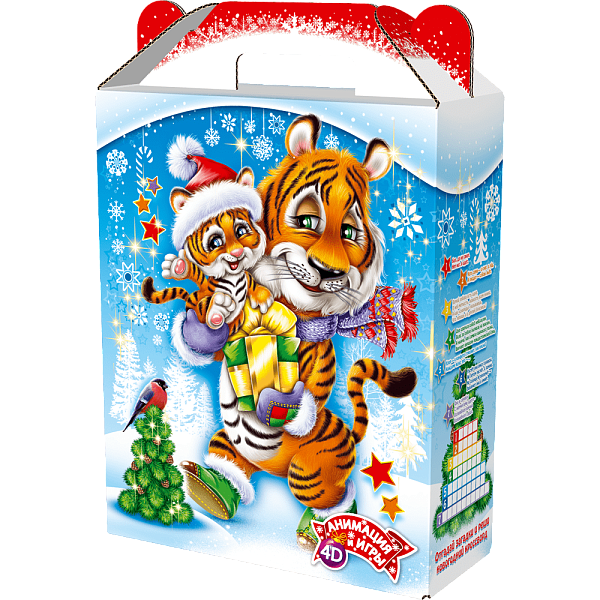 Новогодние подарки в картонной упаковке Подарок "Тигриная  история"  