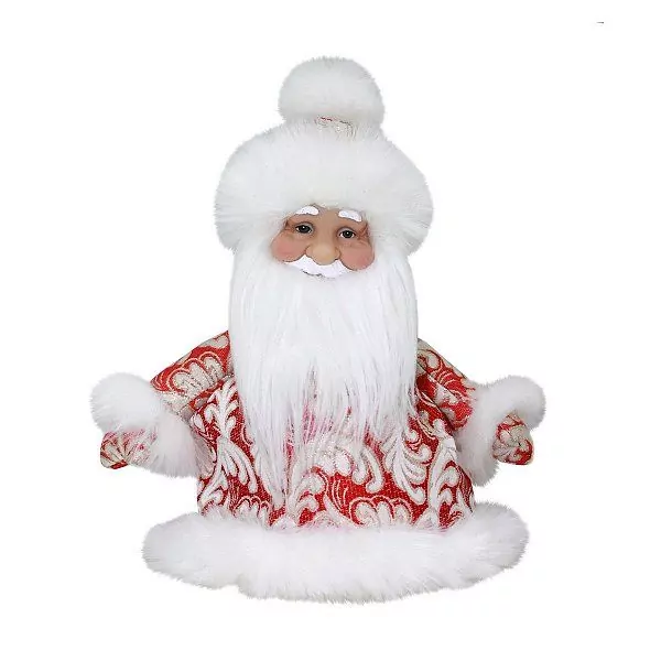 Новогодние подарки с мягконабивными игрушками из текстиля Подарок Дед Мороз в красной шубе мини