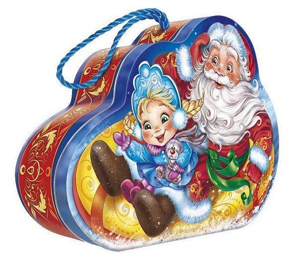 Подарки в жестяной упаковке Сладкий новогодний подарок ОБЛАКО «На горке» с конгревом   