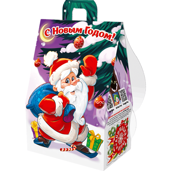 Новогодние подарки в картонной упаковке Подарок Домик "Под елкой" с  анимацией и игрой 
