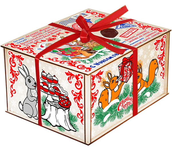 Купить премиум упаковку для подарков Посылка от Деда Мороза СТИКЕР