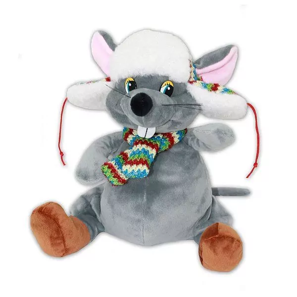 Новогодние подарки с мягконабивными игрушками из текстиля Подарок мышонок Гриня
